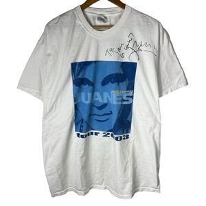 VTG Y2K 2003 Juanes Mens Sz XL Concert Tour Un Dia Normal Autographed Rock Pop